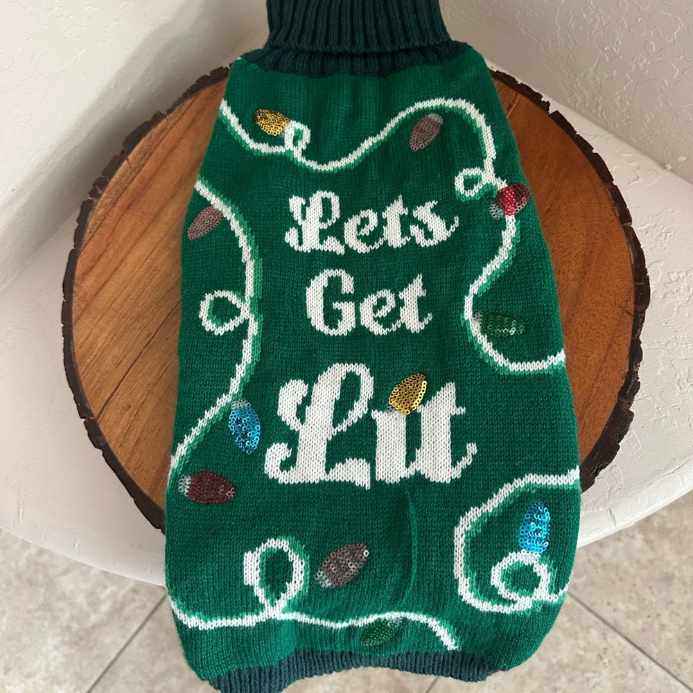 🎄Dog Ugly Christmas Sweater "Let's get Lit" by Merry & Bright Medium🎄